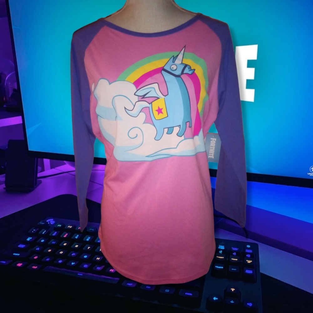 NWT Spirt Halloween Women's Fortnite Brite Bomber T Shirt Sz Lg 🆕